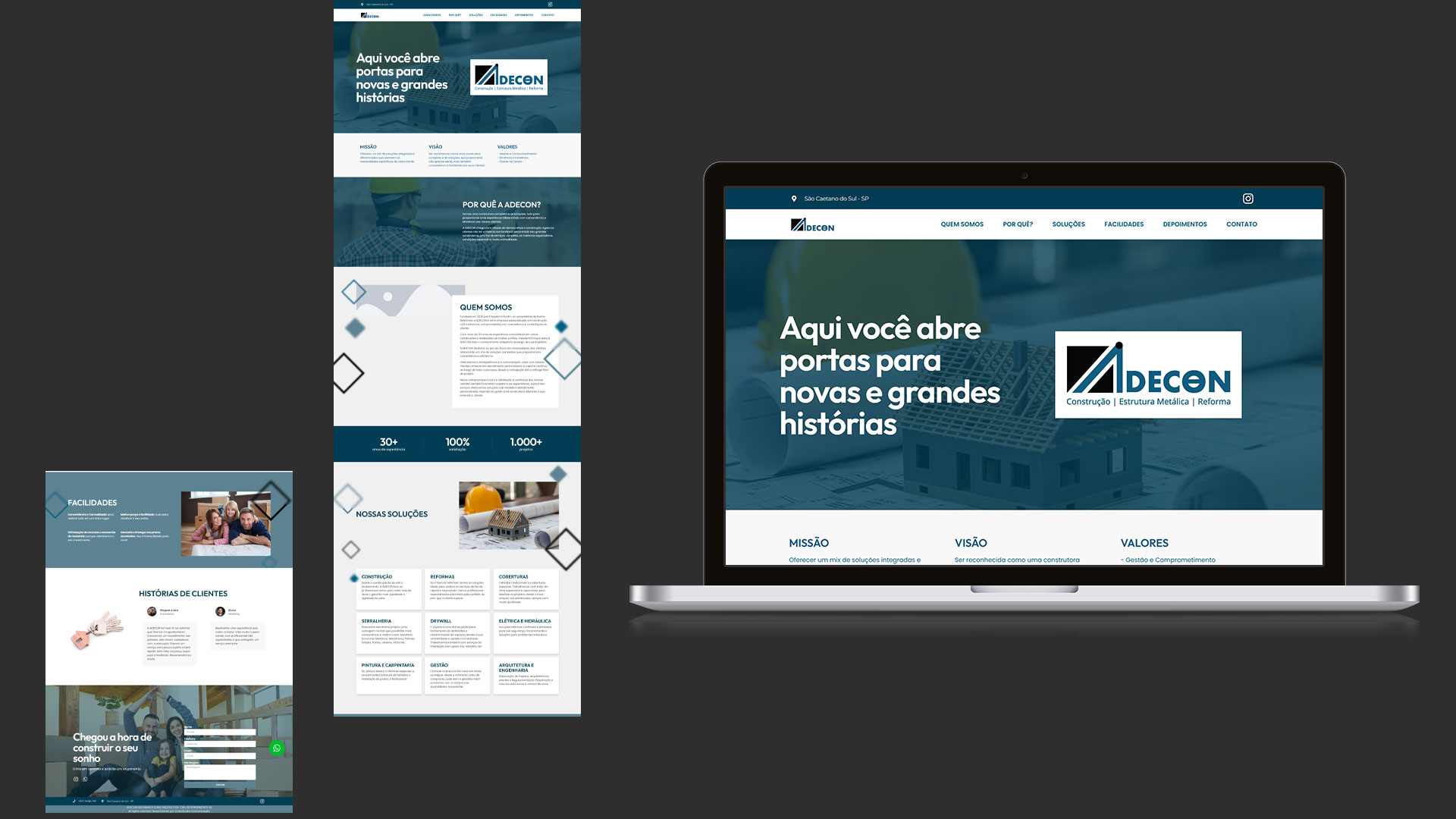 Site para a construtora Adecon. adeconconstrutora.com.br