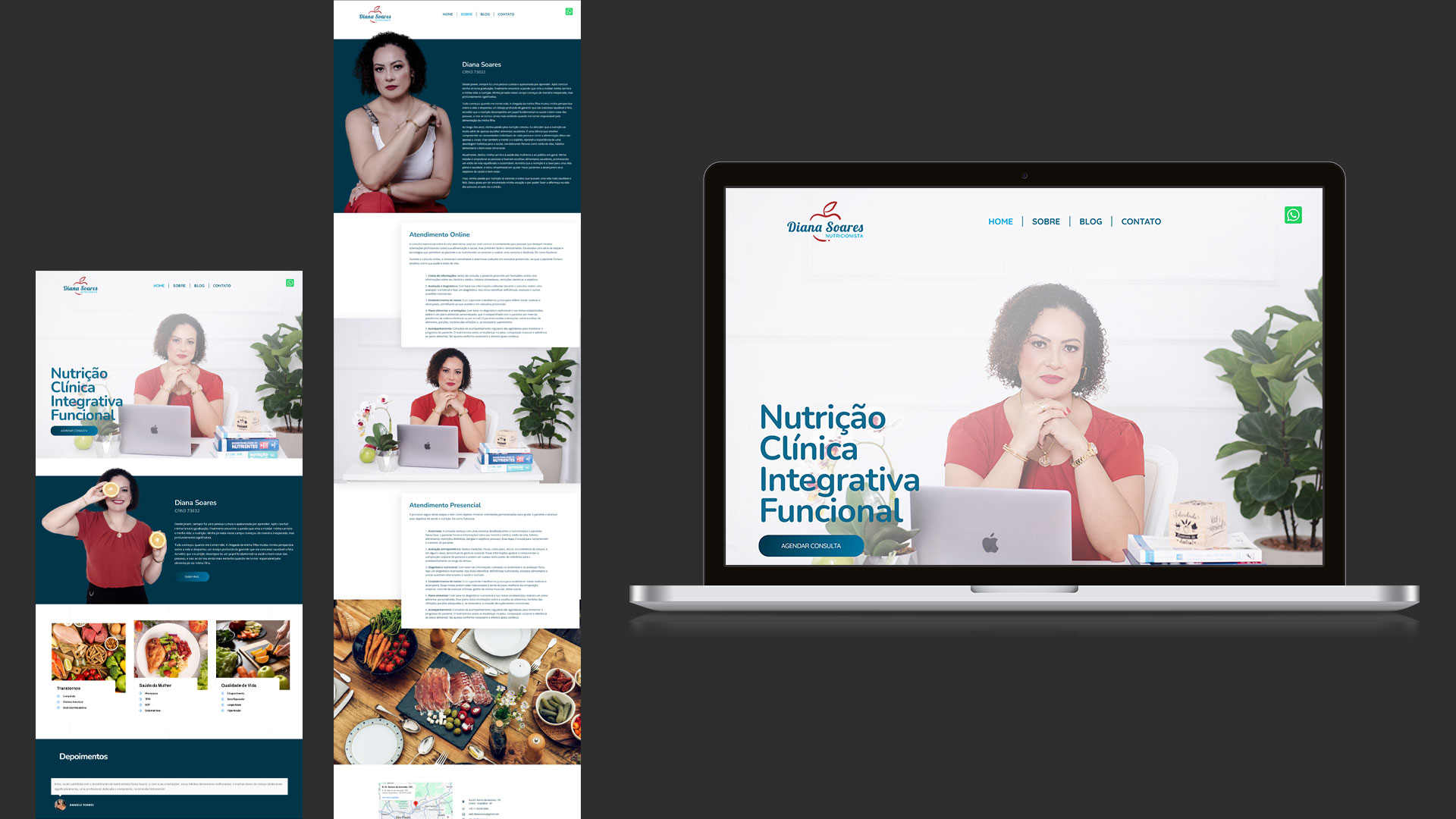 Site institucional para a nutricionista Diana Soares. nutridianasoares.com